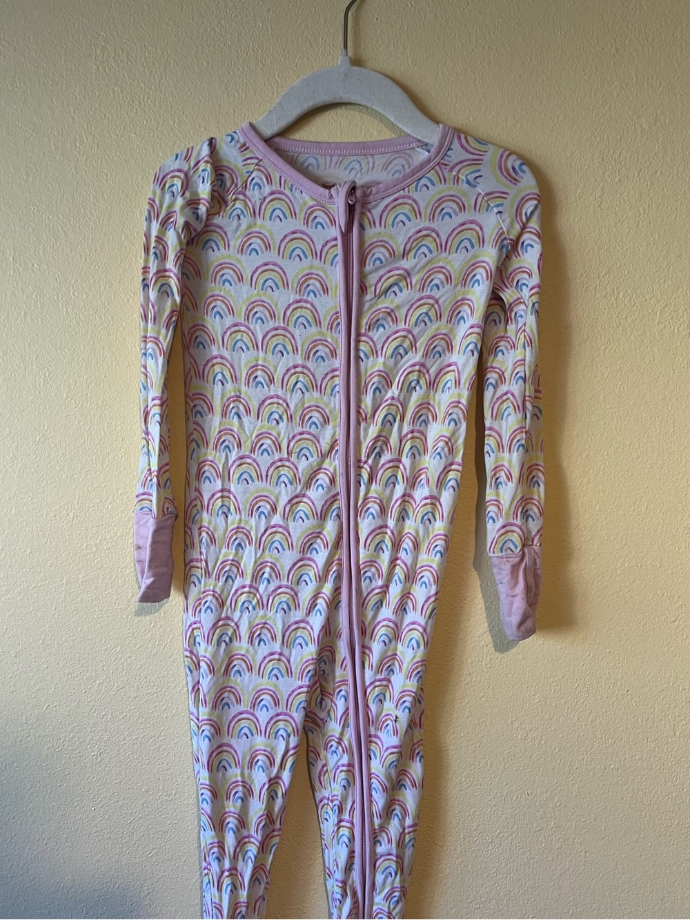 Pink Rainbow Little Sleepies 2T Zippie